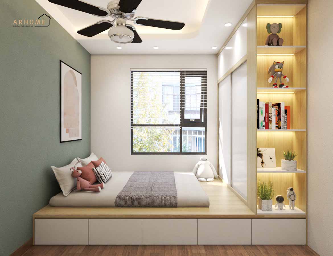 Kiểu giường ngủ đẹp đáng yêu gam màu bắt mắt cho trẻ nhỏ