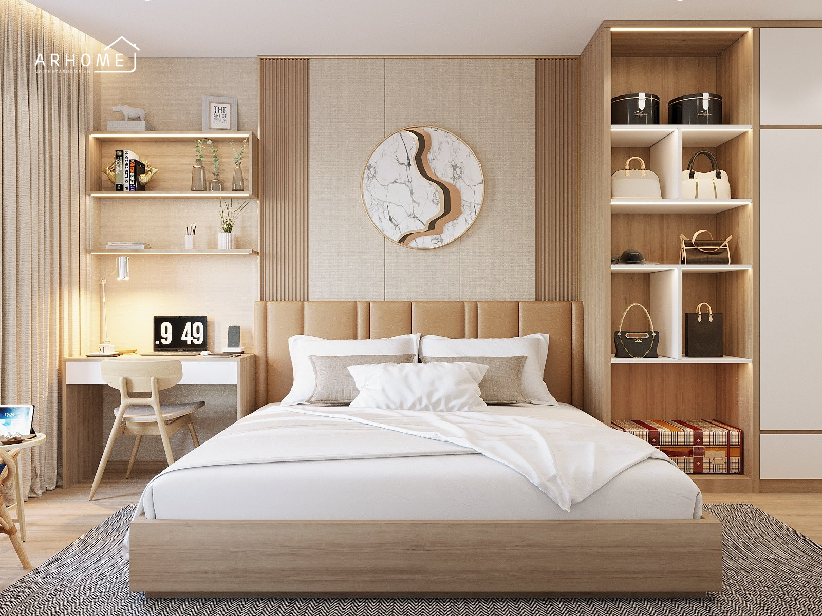 Giường ngủ đôi tối ưu hóa không gian