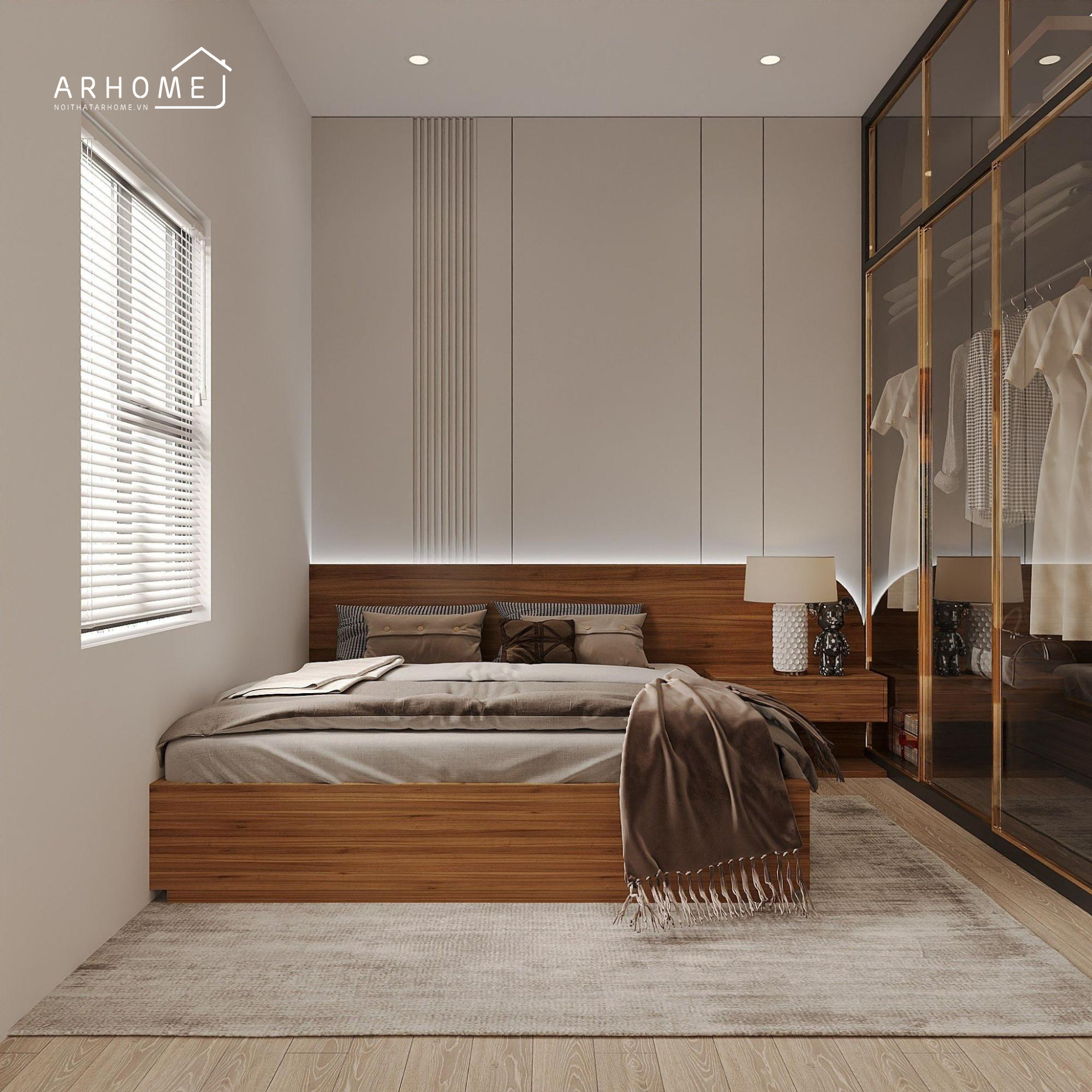 Mẫu giường ngủ gỗ công nghiệp MDF An Cường