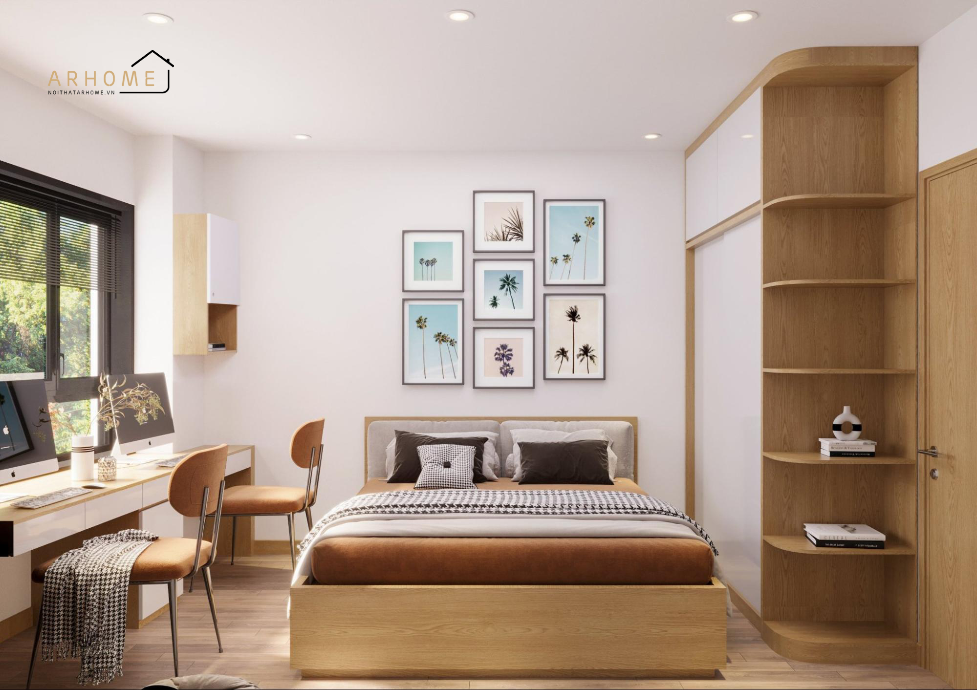 Mẫu giường ngủ gỗ công nghiệp MDF 