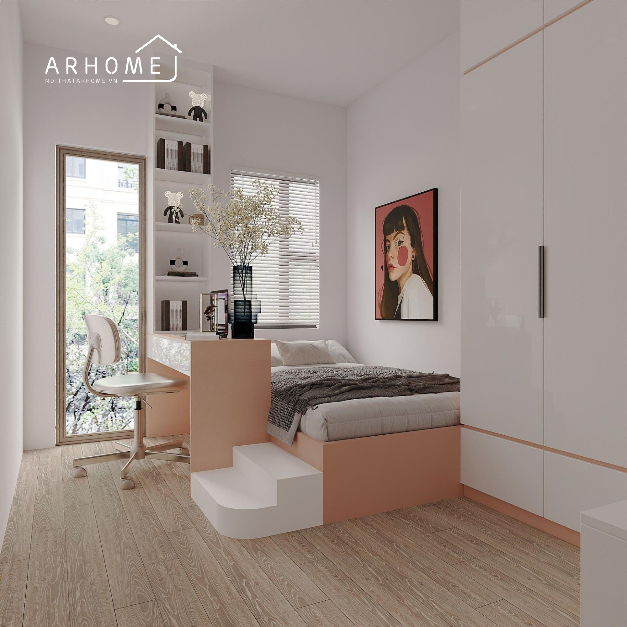 Mẫu giường ngủ gỗ MDF 1m2 đẹp và đơn giản trên thị trường