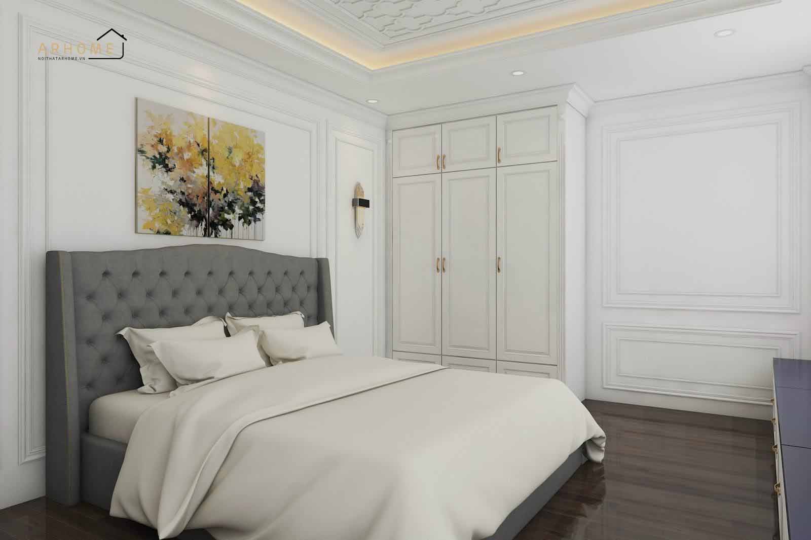 Thiết kế giường ngủ êm phong cách tân cổ điển