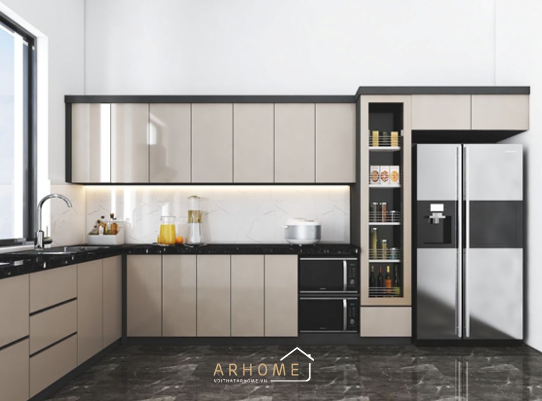 Tủ bếp có nhiều ngăn kéo